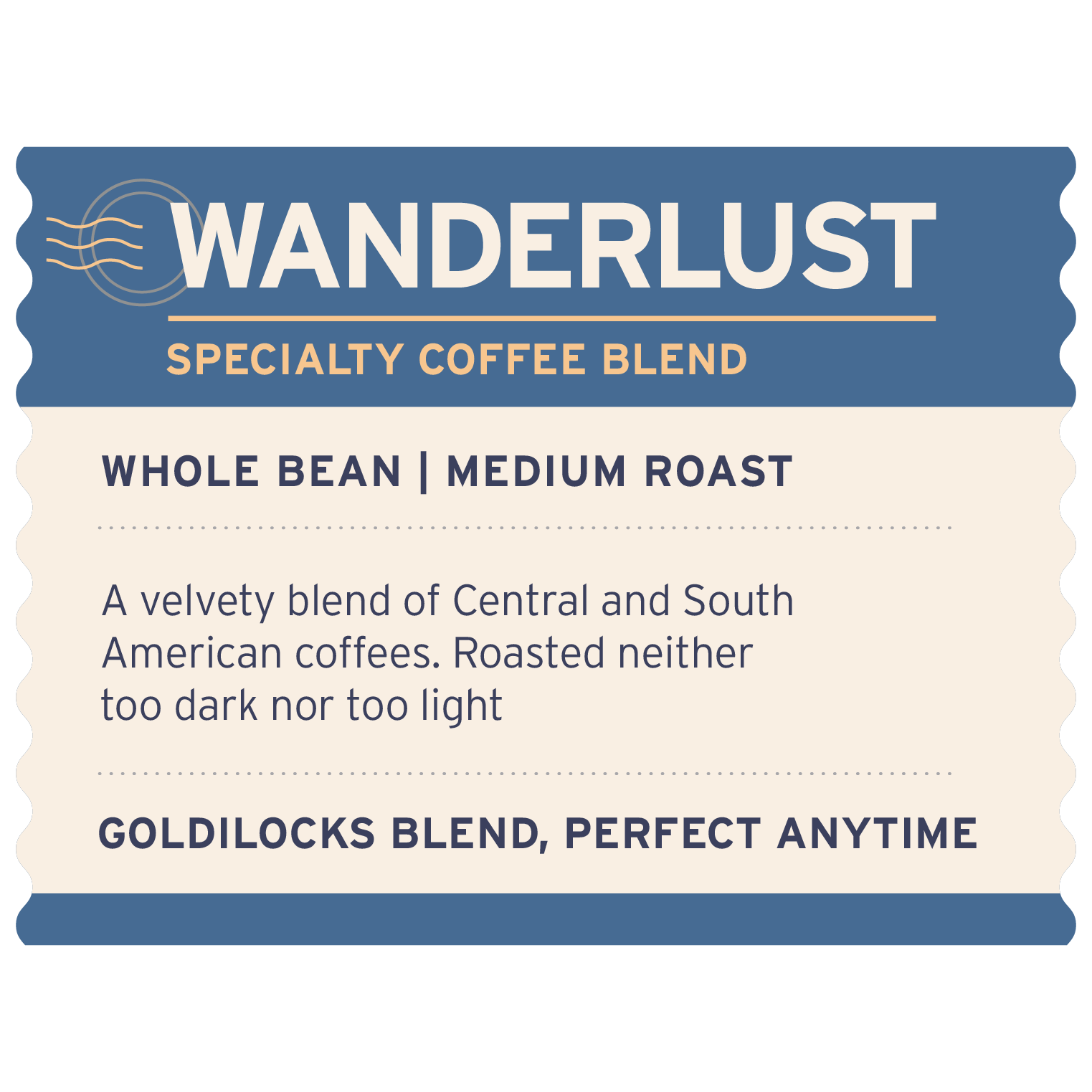 Wanderlust Blend - Label Detail - Heyday Coffee Co.