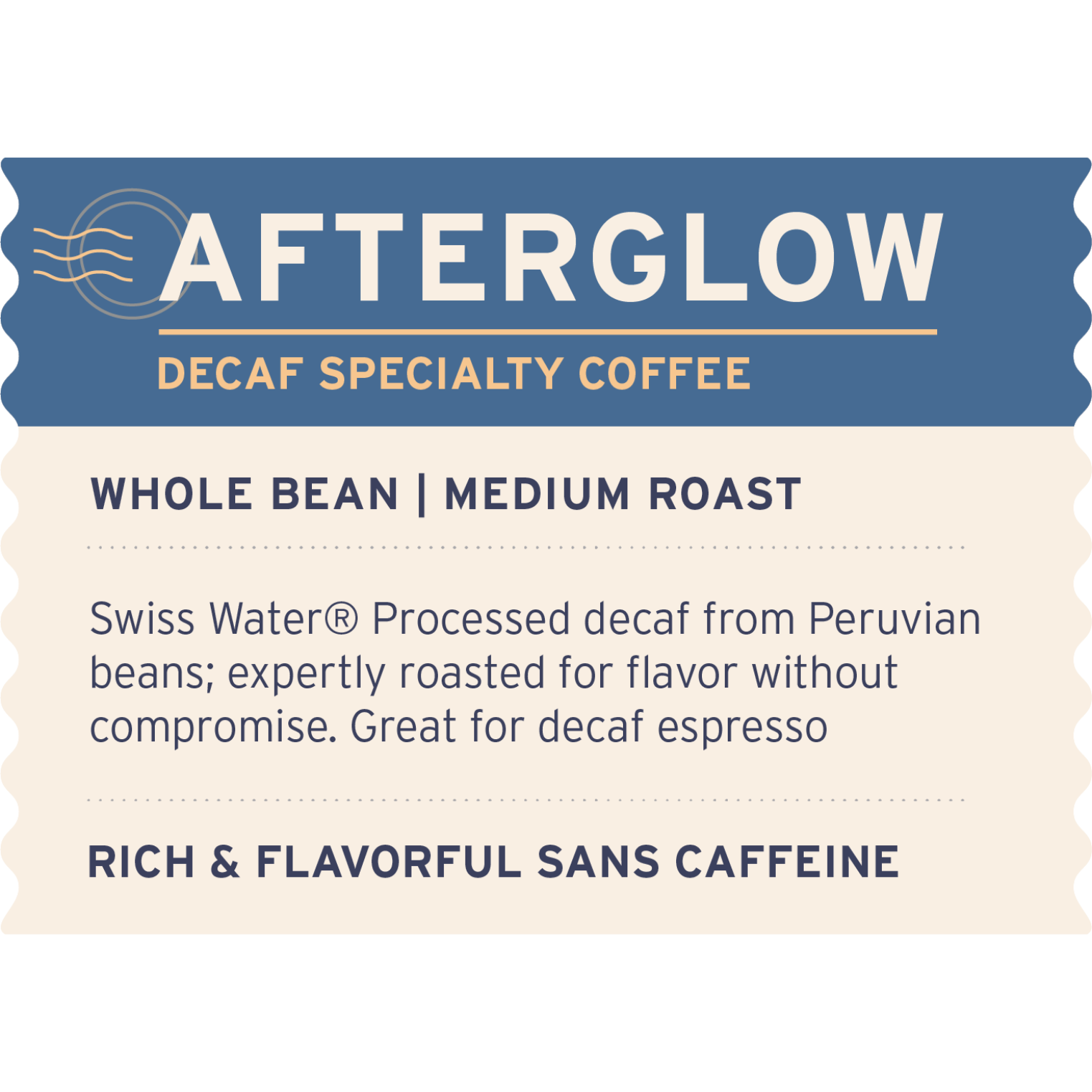 Afterglow Decaf - Label Detail - Heyday Coffee Co.