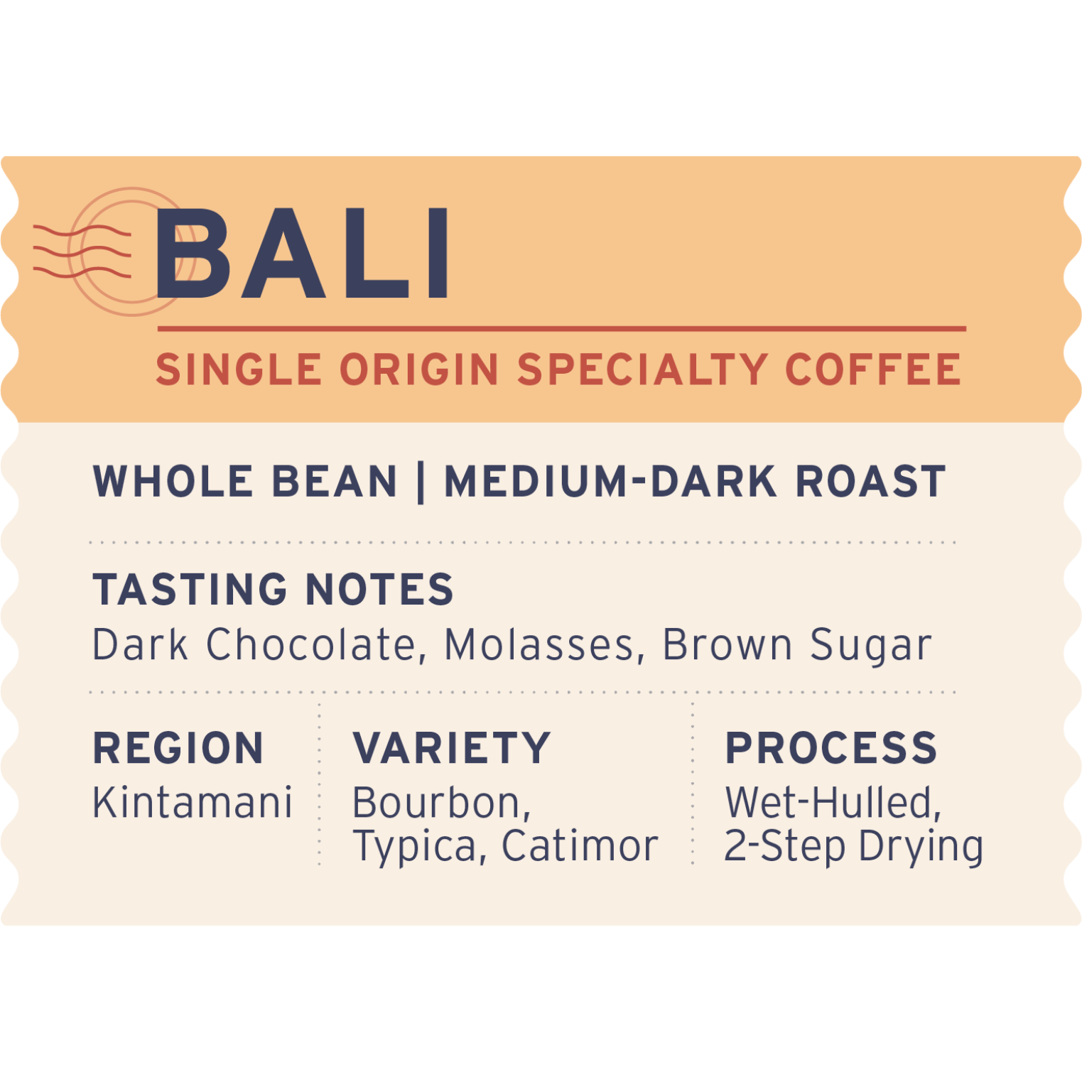 Bali - Label Detail - Heyday Coffee Co.