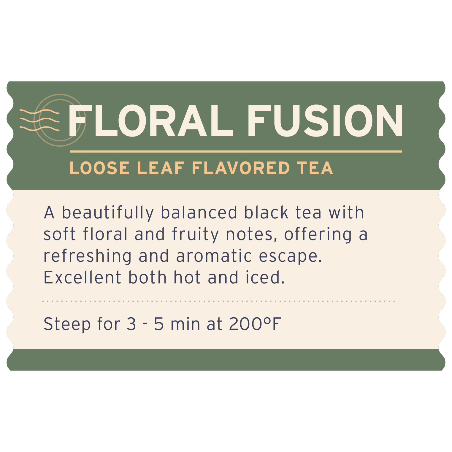 Floral Fusion Tea - Label Detail - Heyday Coffee Co.