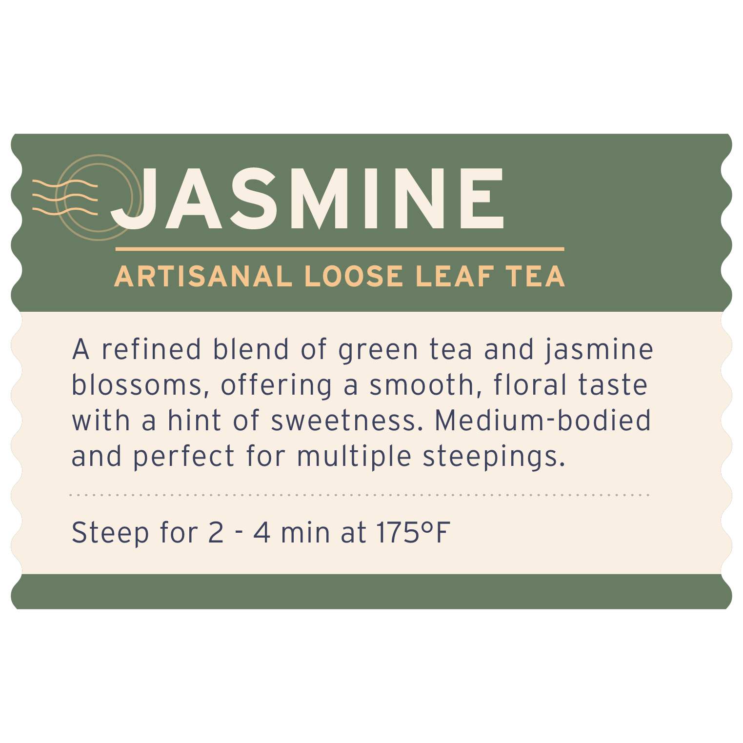 Jasmine Tea - Label Detail - Heyday Coffee Co.