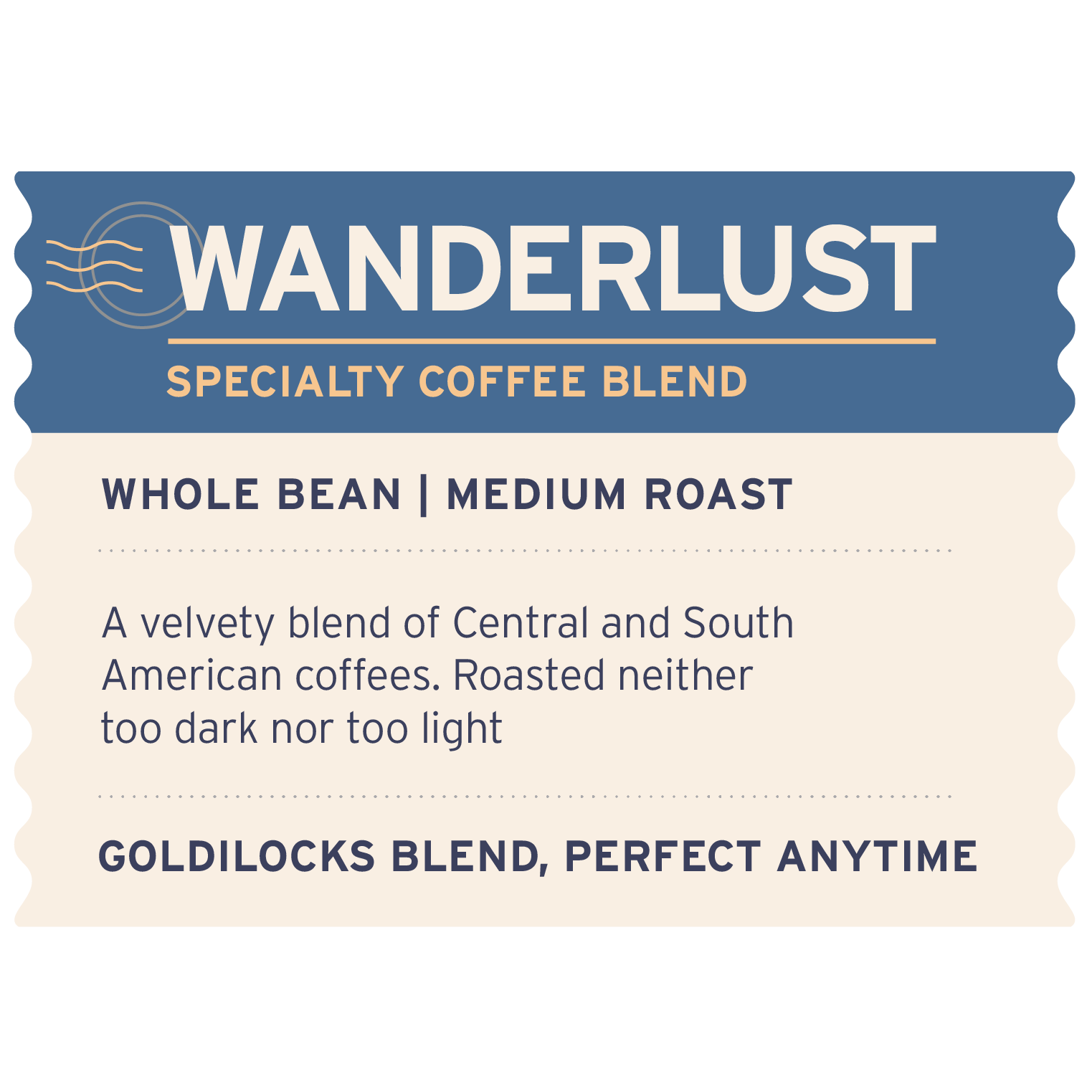 Wanderlust Blend - Label Detail - Heyday Coffee Co.